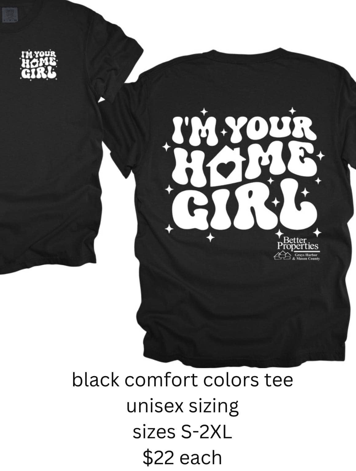Better properties GH & Mason HOME GIRL black tee