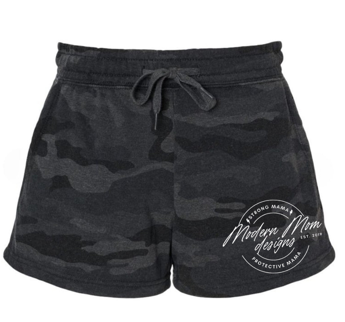 Summer nights logo lounge shorts black camo
