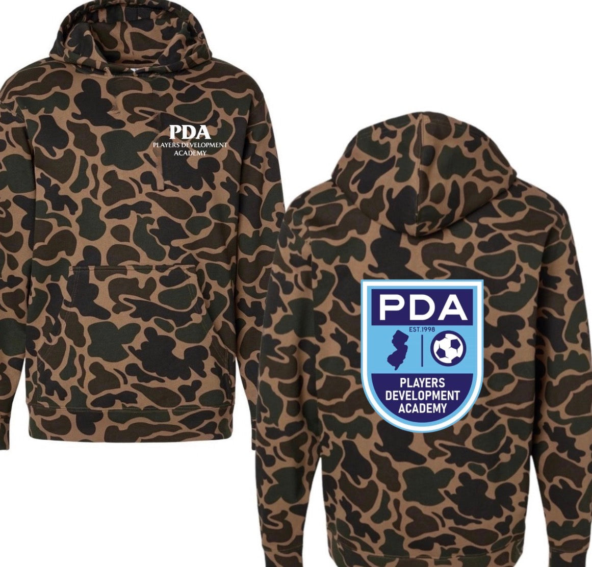 PDA SOCCER duck camo hoodie (youth & adult)