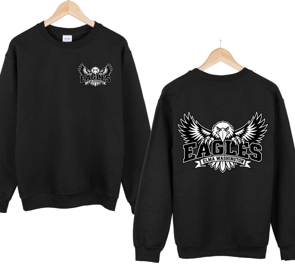 Elma eagles black crewneck or hoodie