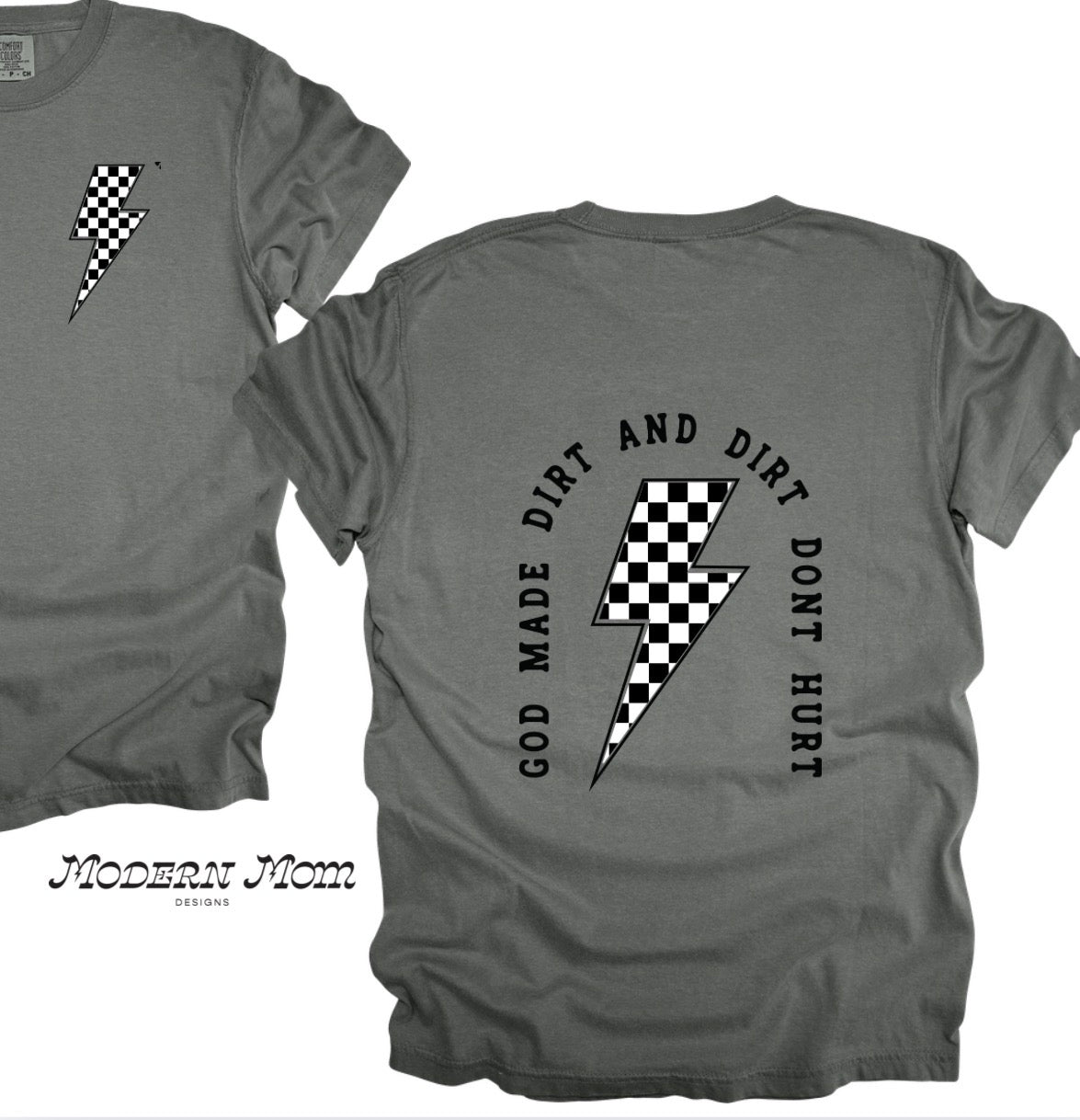 God made dirt and dirt don’t hurt checkered bolt