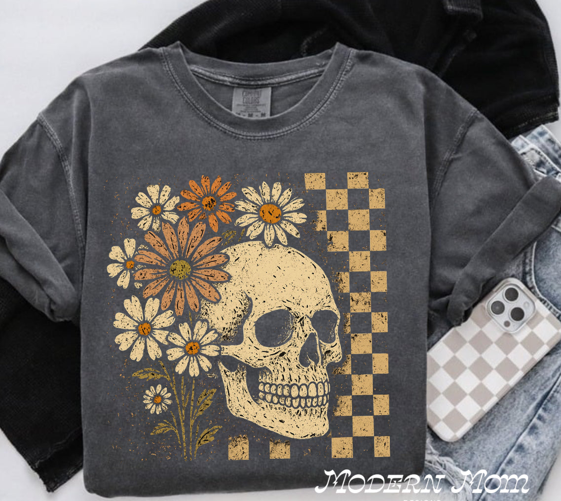Floral checkered skelly