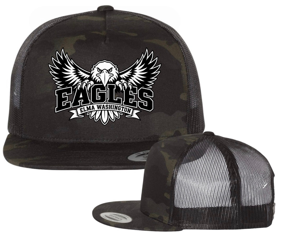 Elma camo flat bill (screen print)