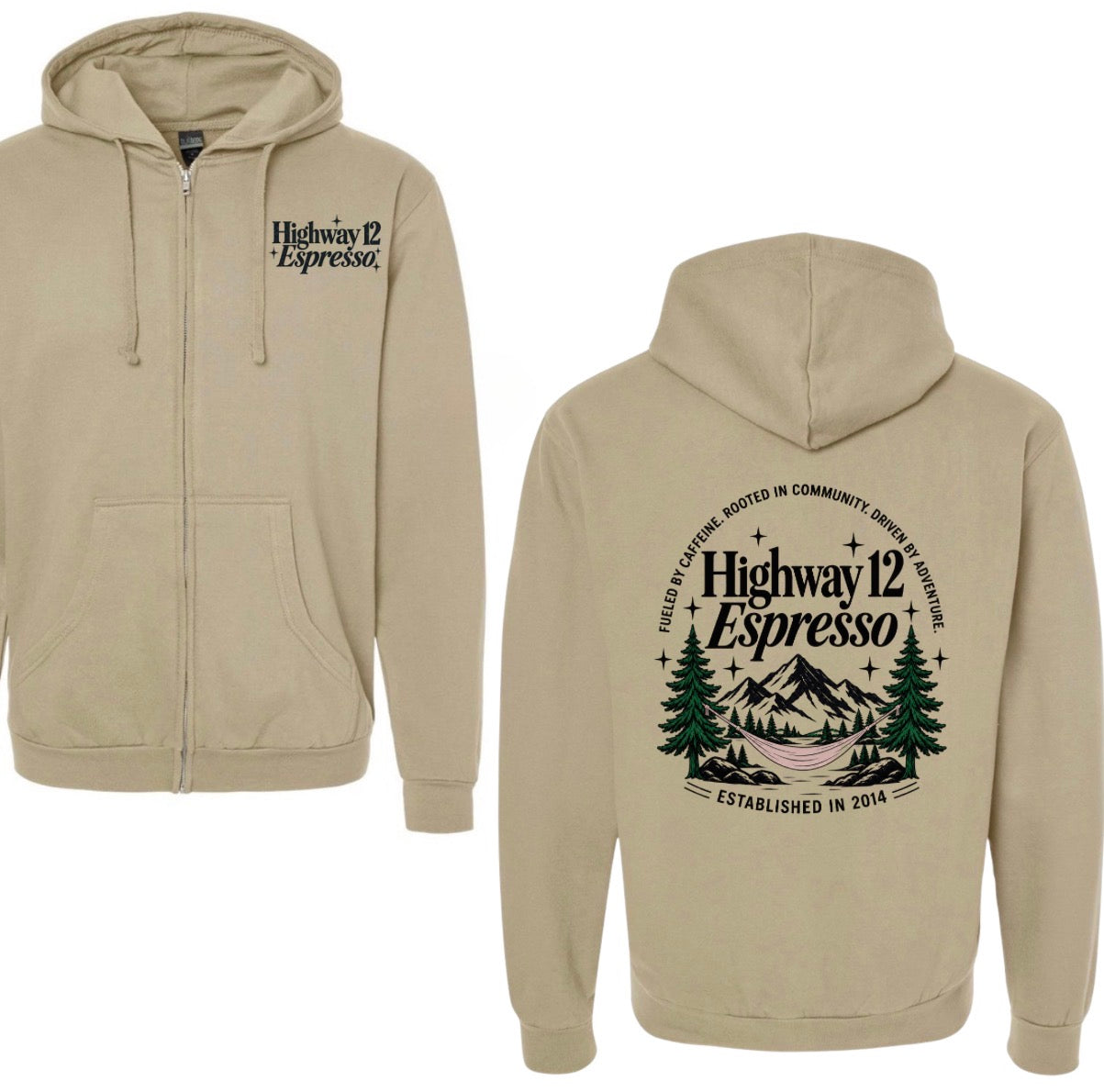 Highway 12 espresso zip up