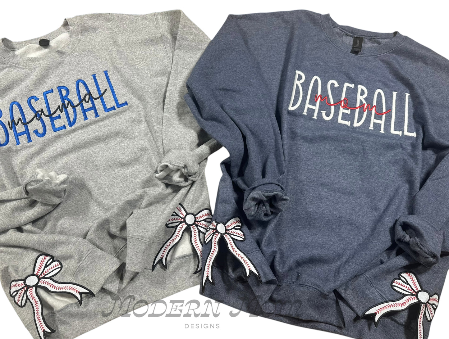 Embroidered CUSTOM sports crewneck with side bows (PLEASE ALLOW 15 business days for these to ship)