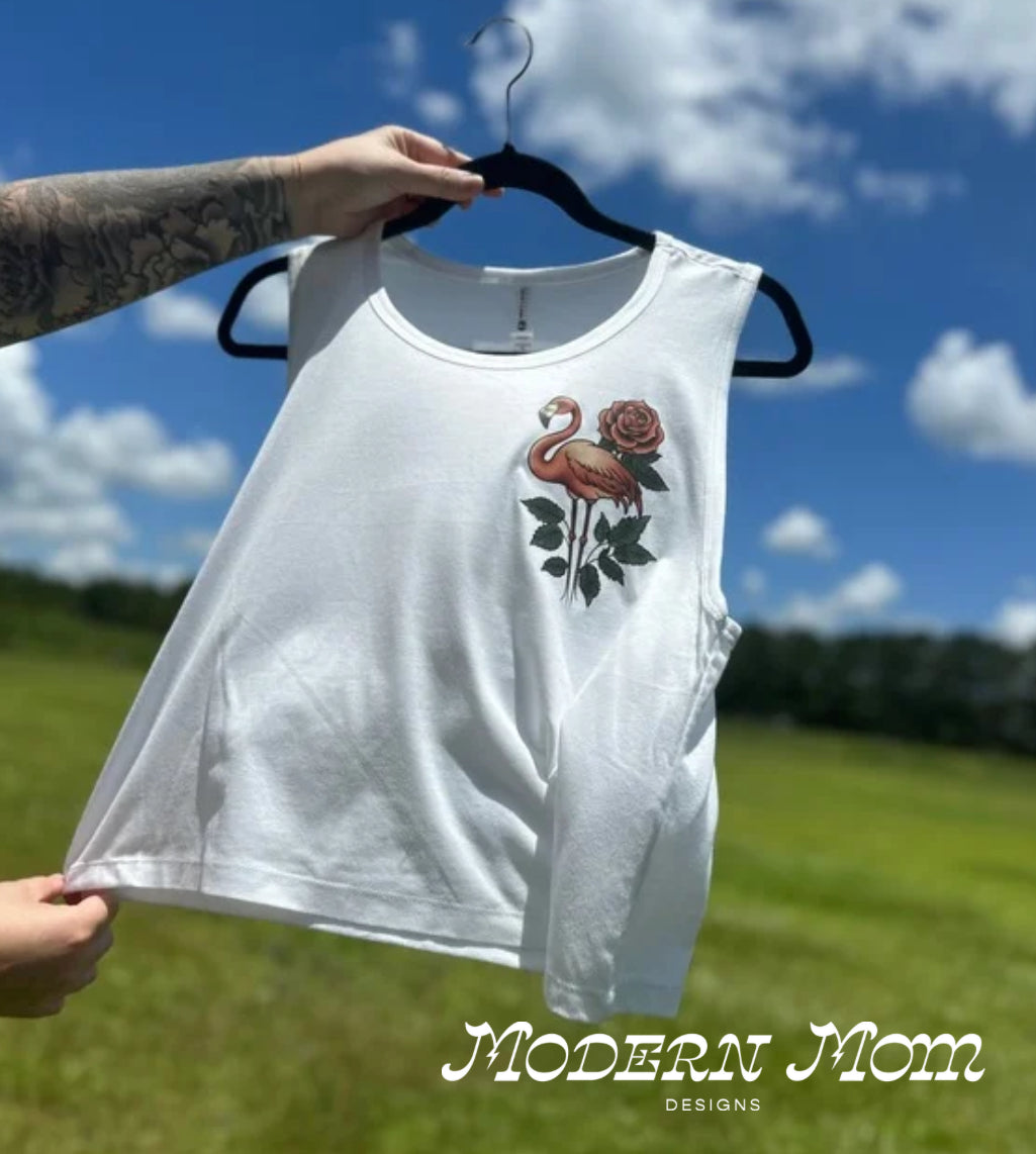 Small flamingo (tanks, tee, hoodie or crewneck)