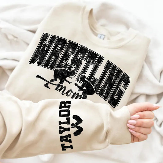 Wrestling mom (custom name sleeve, leave a note)