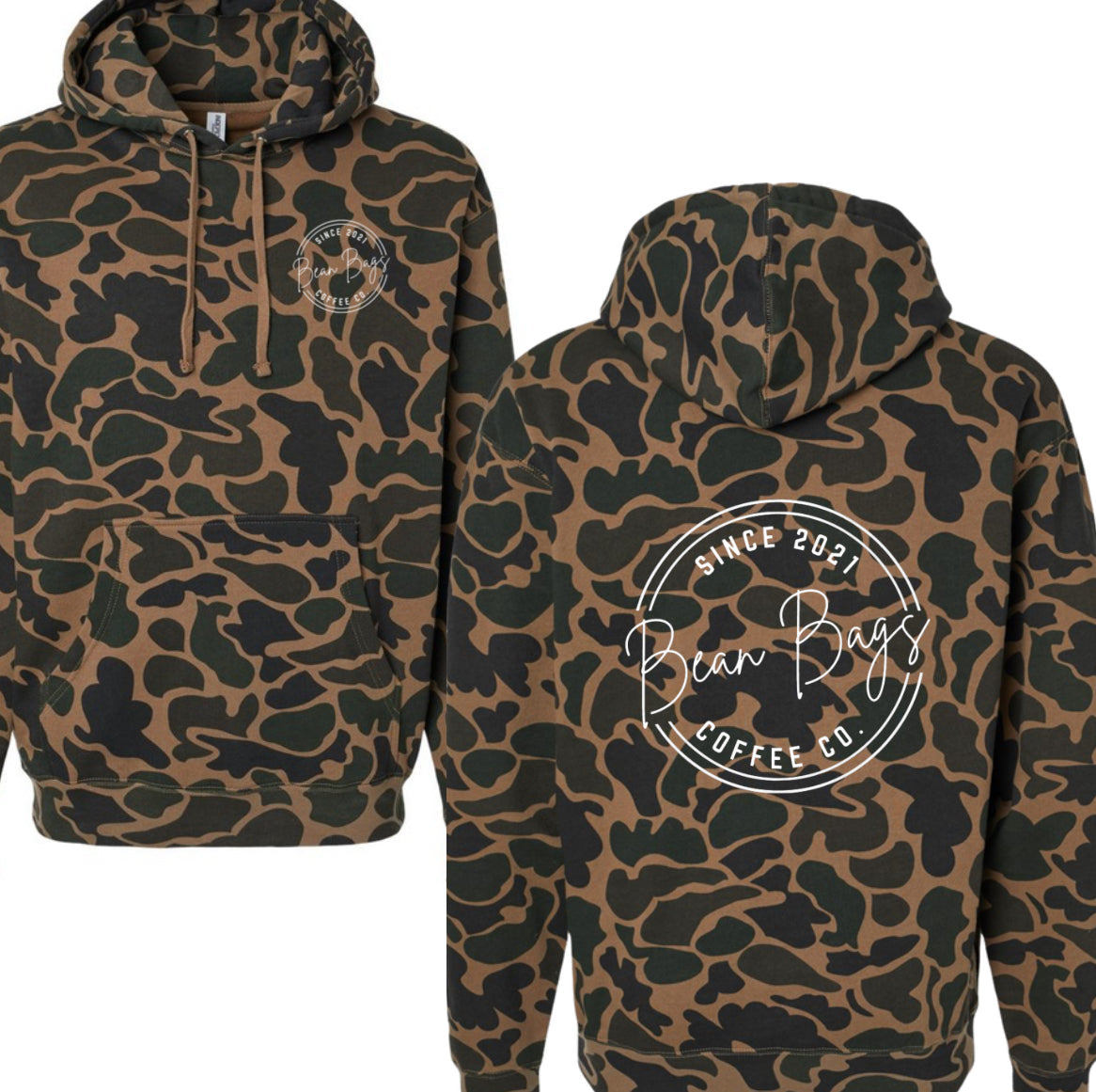 BEAN BAGS duck camo hoodie (midweight)