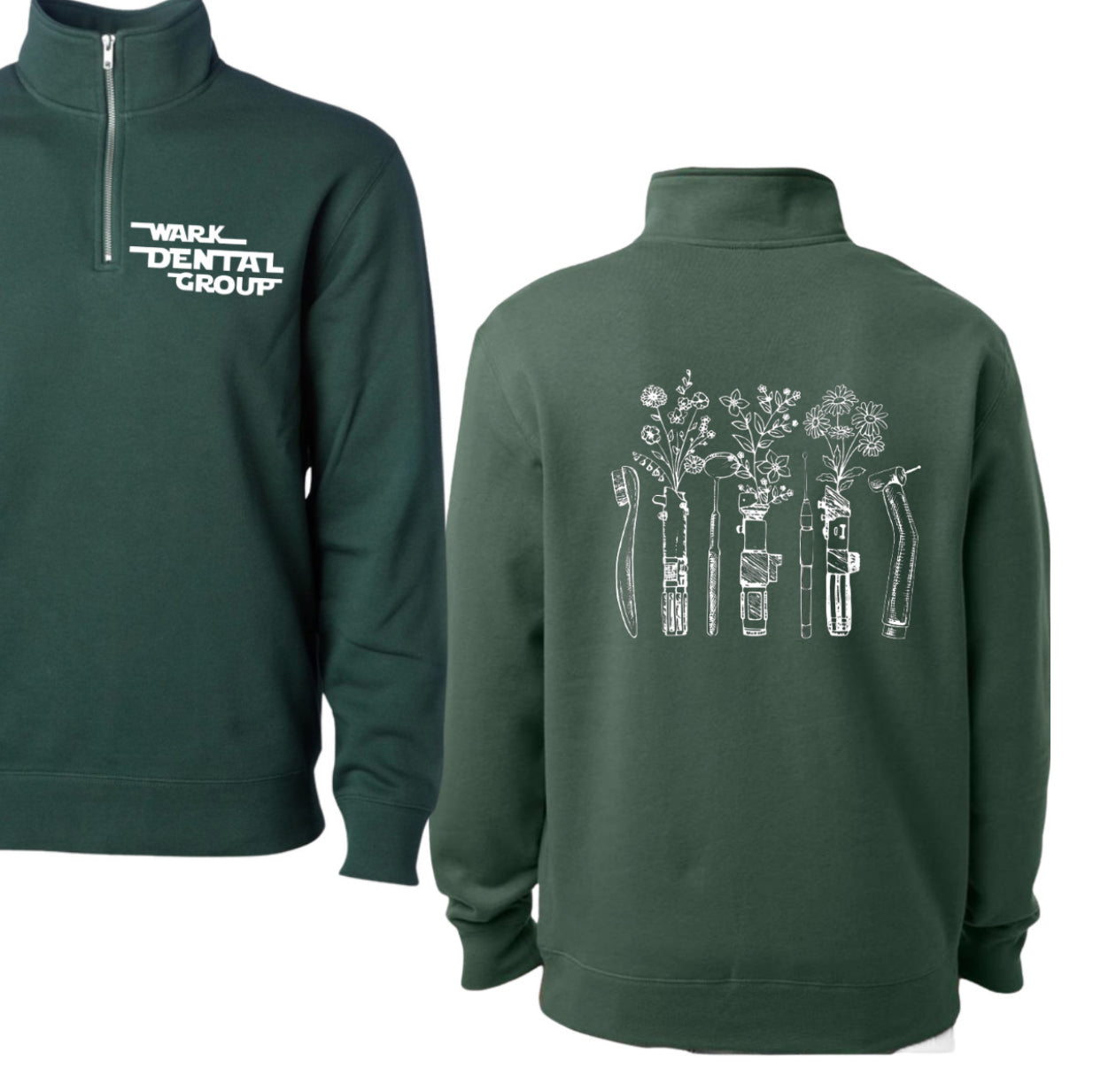 Wark dental group quarter zip (alpine green)