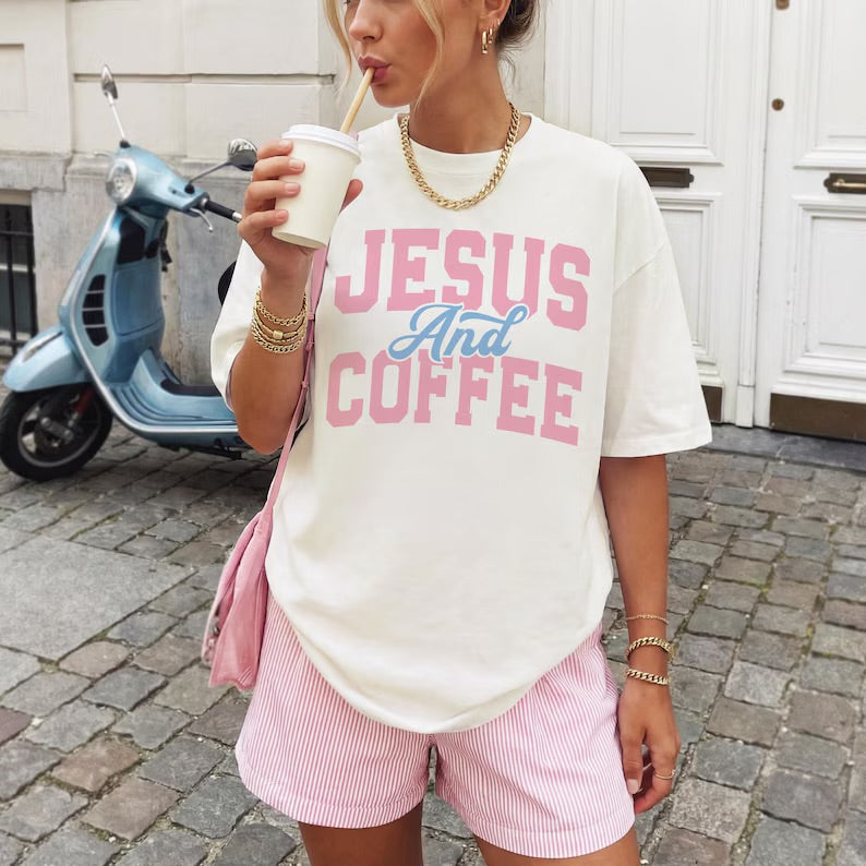 Jesus & coffee (tee shirt, crewneck or hoodie)