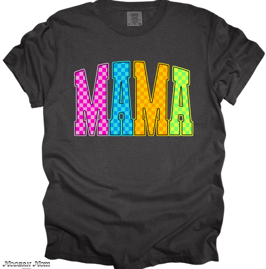 Mama checkered neon