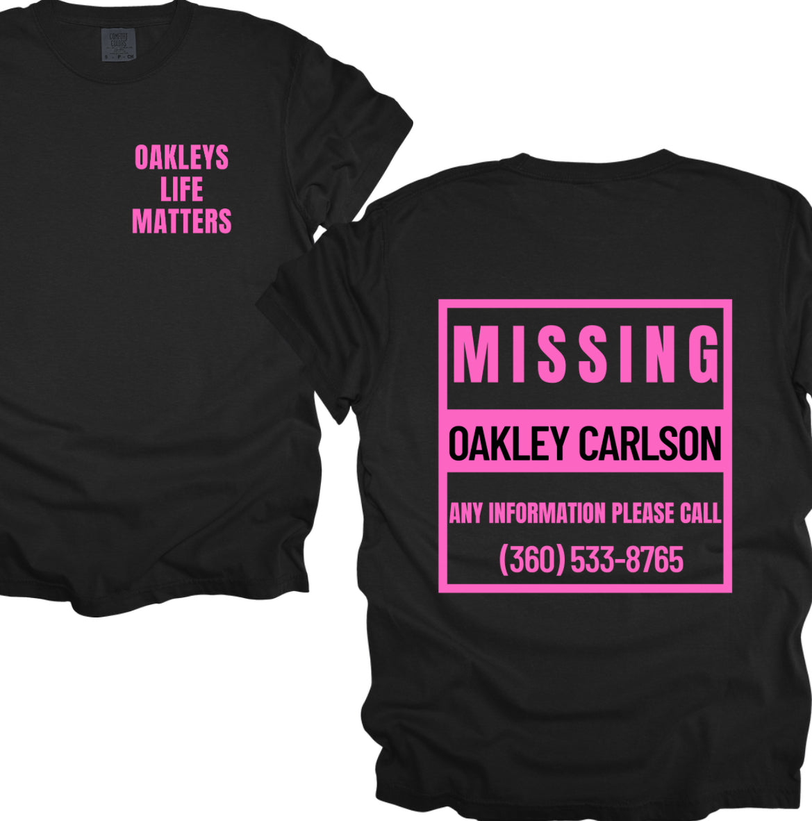 Oakleys life matters/MISSING info on back hot pink on black
