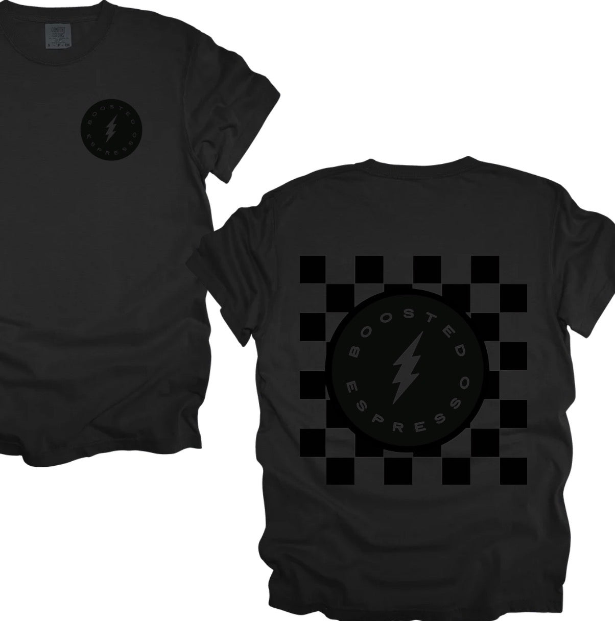 Boosted brew monochrome checkered tee