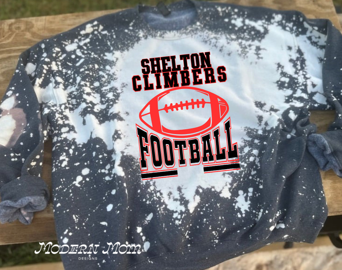 CUSTOM HIGHSCHOOL FOOTBALL bleached out crewneck