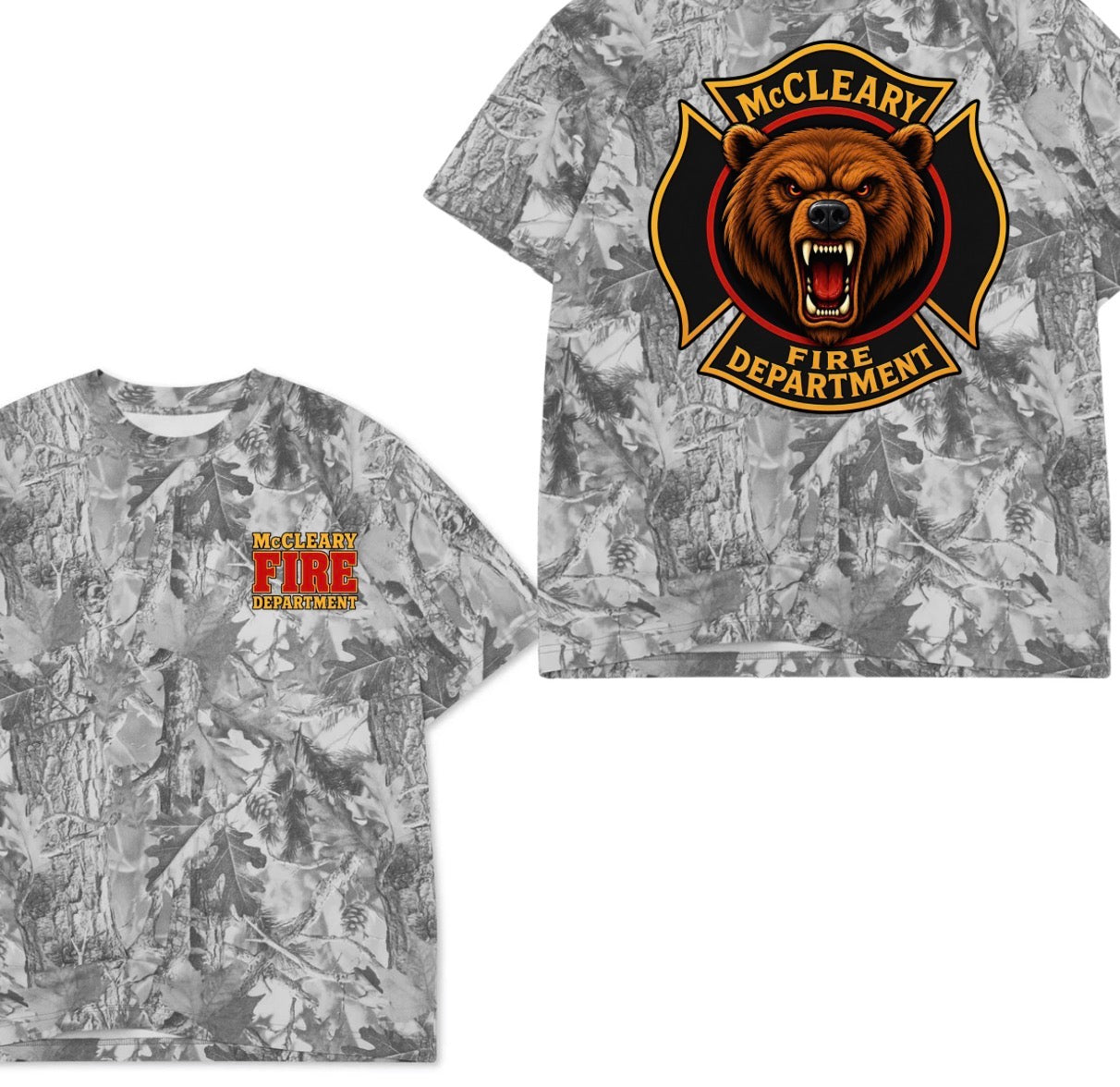 McCleary Fire Dept. boxy premium grey camo tee