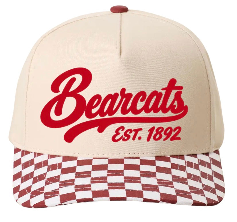 Bearcats checkered hat (screen print)
