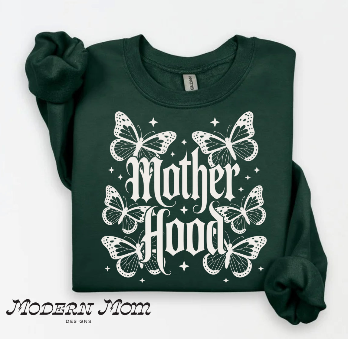 Motherhood forest green butterflies