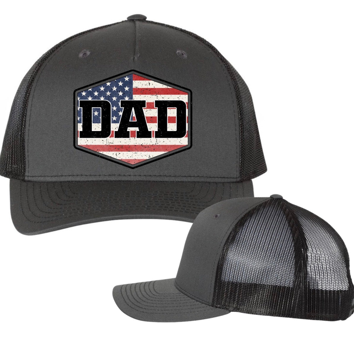 Dad americana-flat bill or 5panel trucker