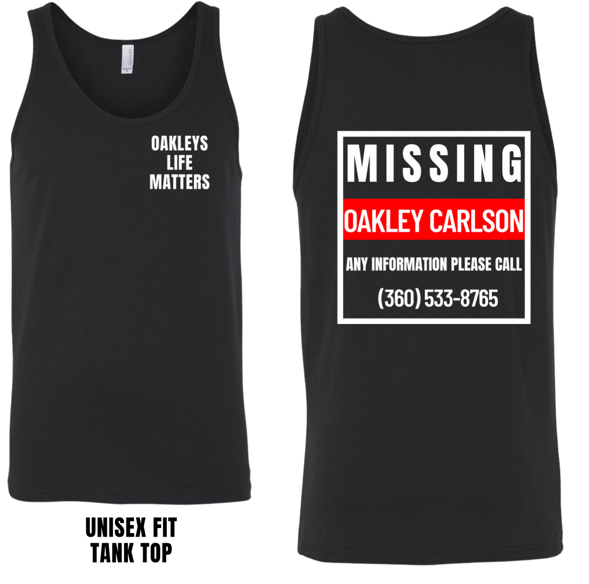 Oakleys life matters unisex fit tank (black & red)
