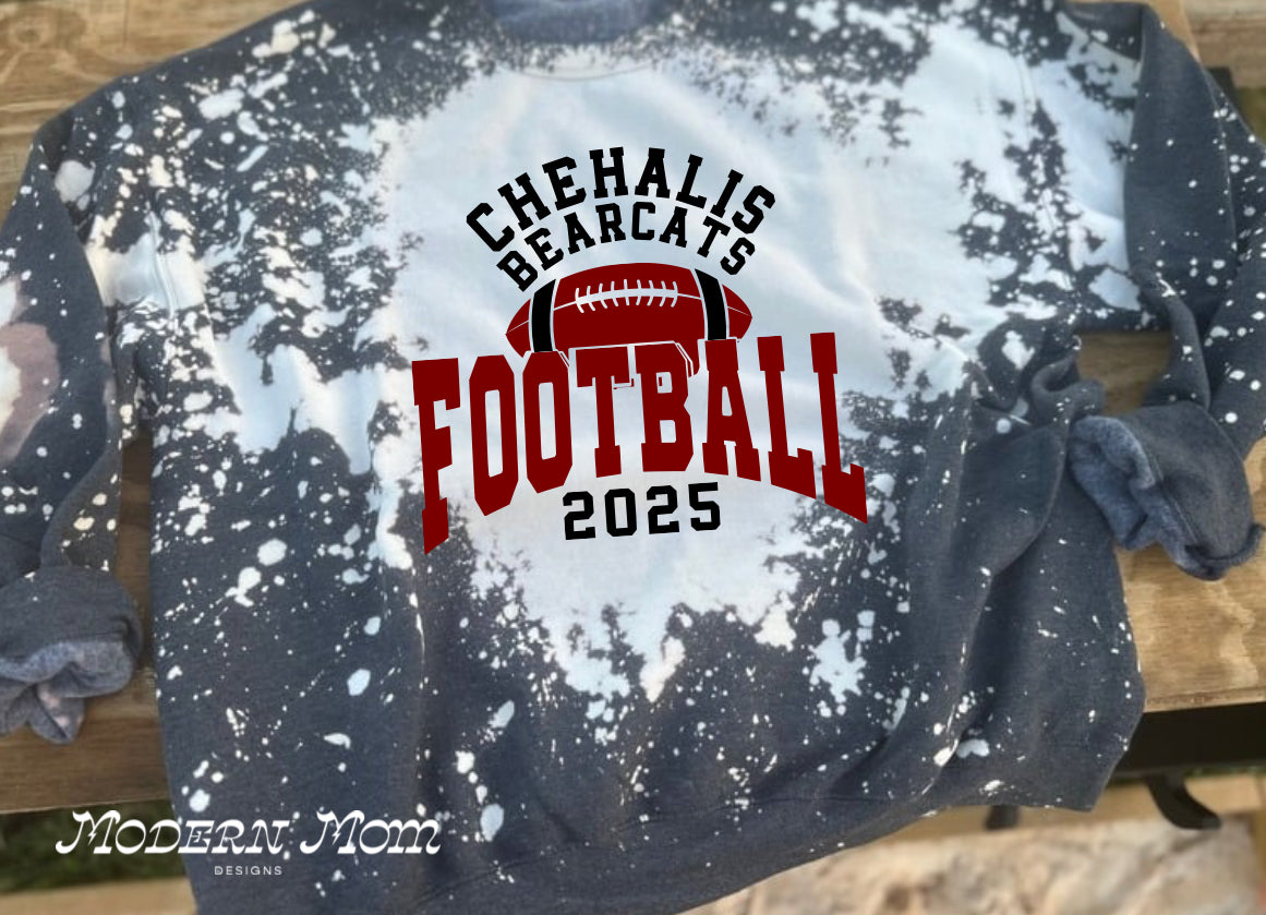 CUSTOM HIGHSCHOOL FOOTBALL bleached out crewneck