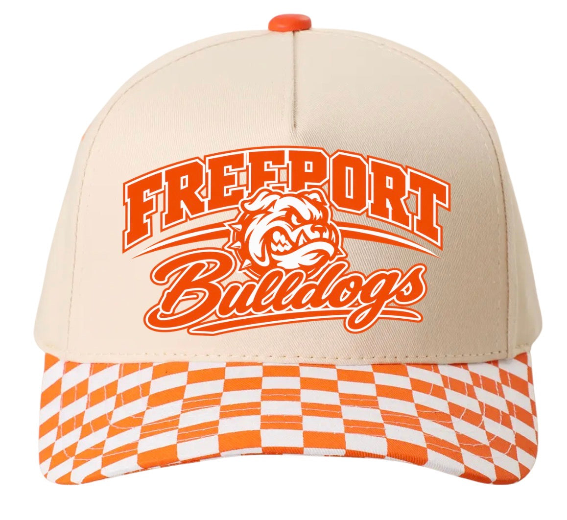 Freeport Bulldogs checkered hat (screen print)