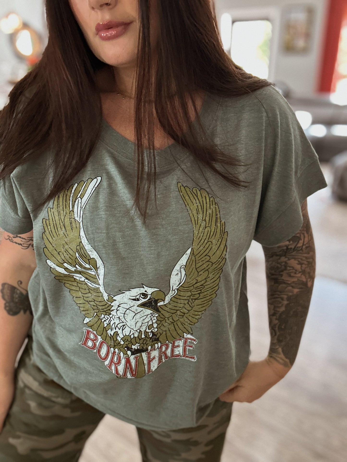 Born free relaxed flowy tee