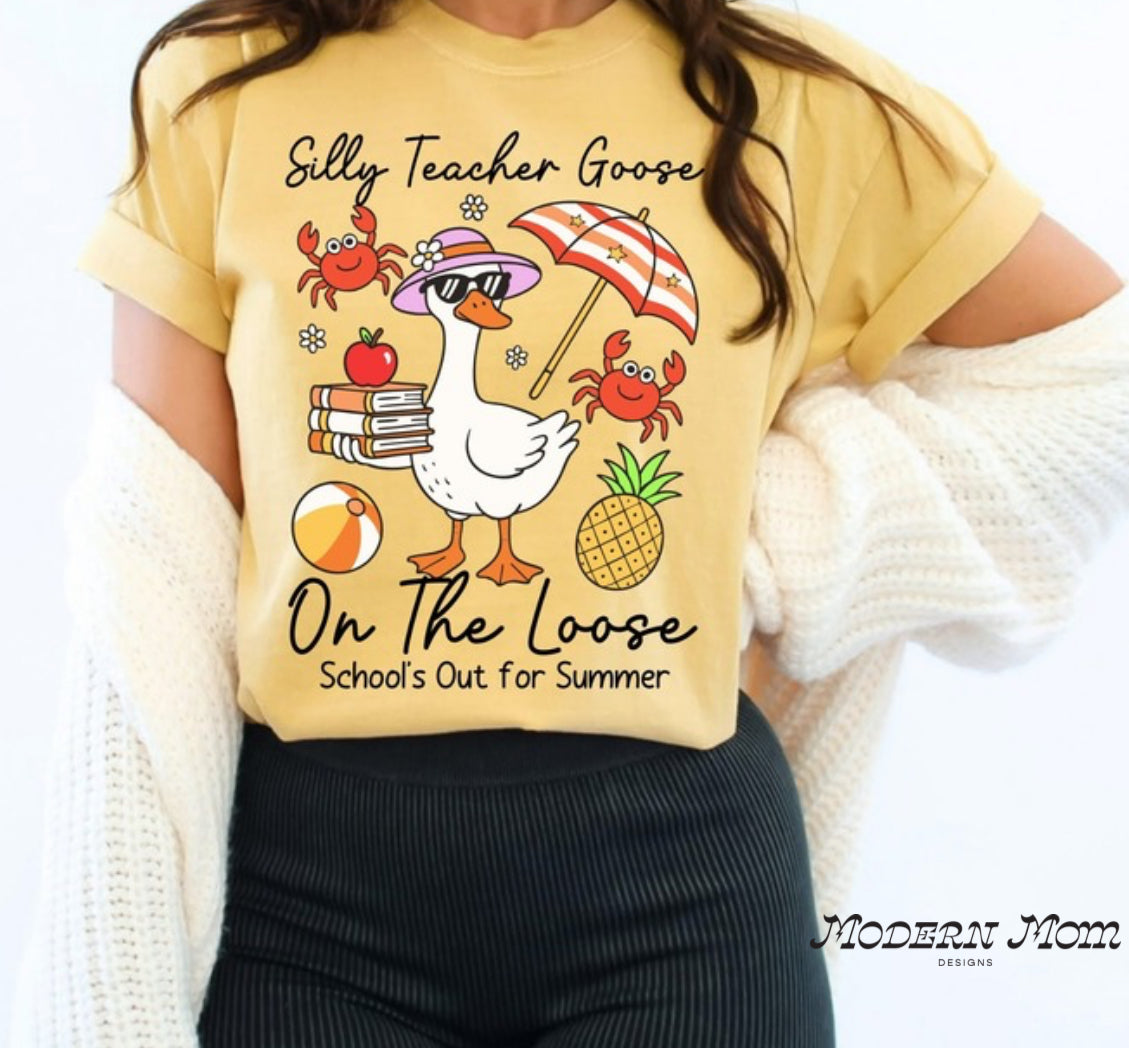 Silly teacher goose on the loose