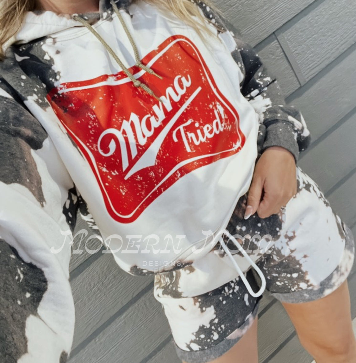 Mama tried bleached out hoodie