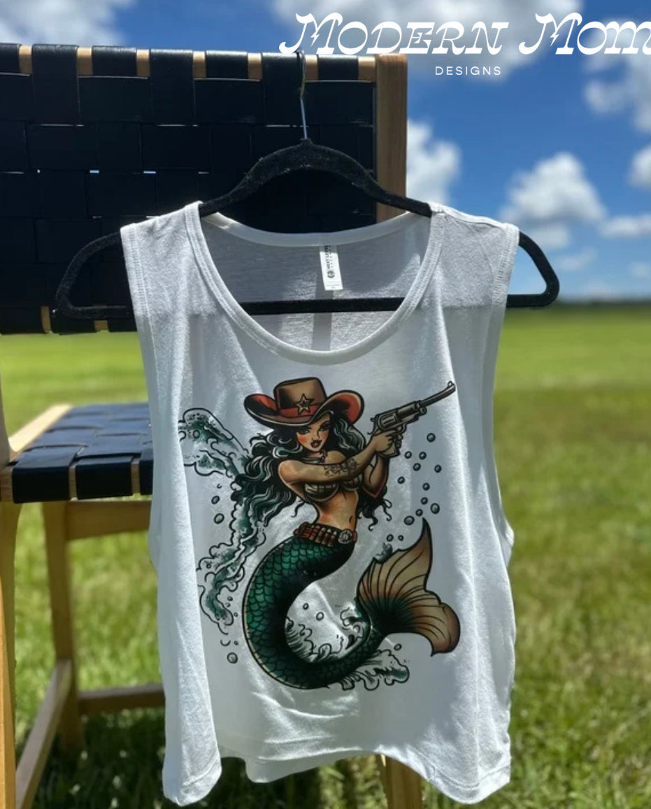 Mermaid cowgirl (tanks, tee, hoodie or crewneck)