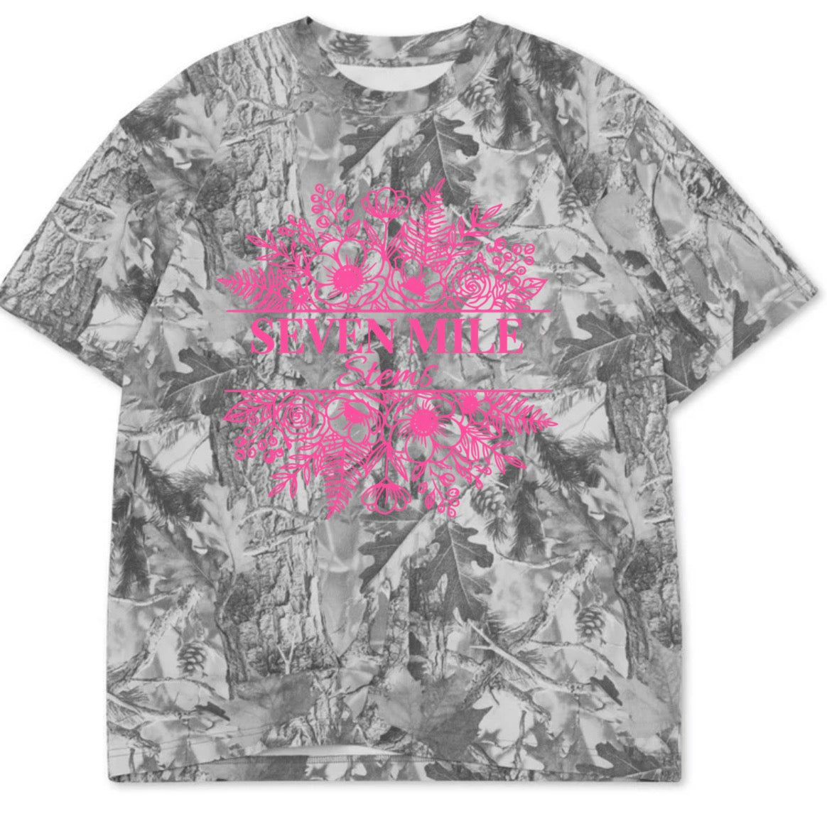 Seven mile stems camo w/pink tee