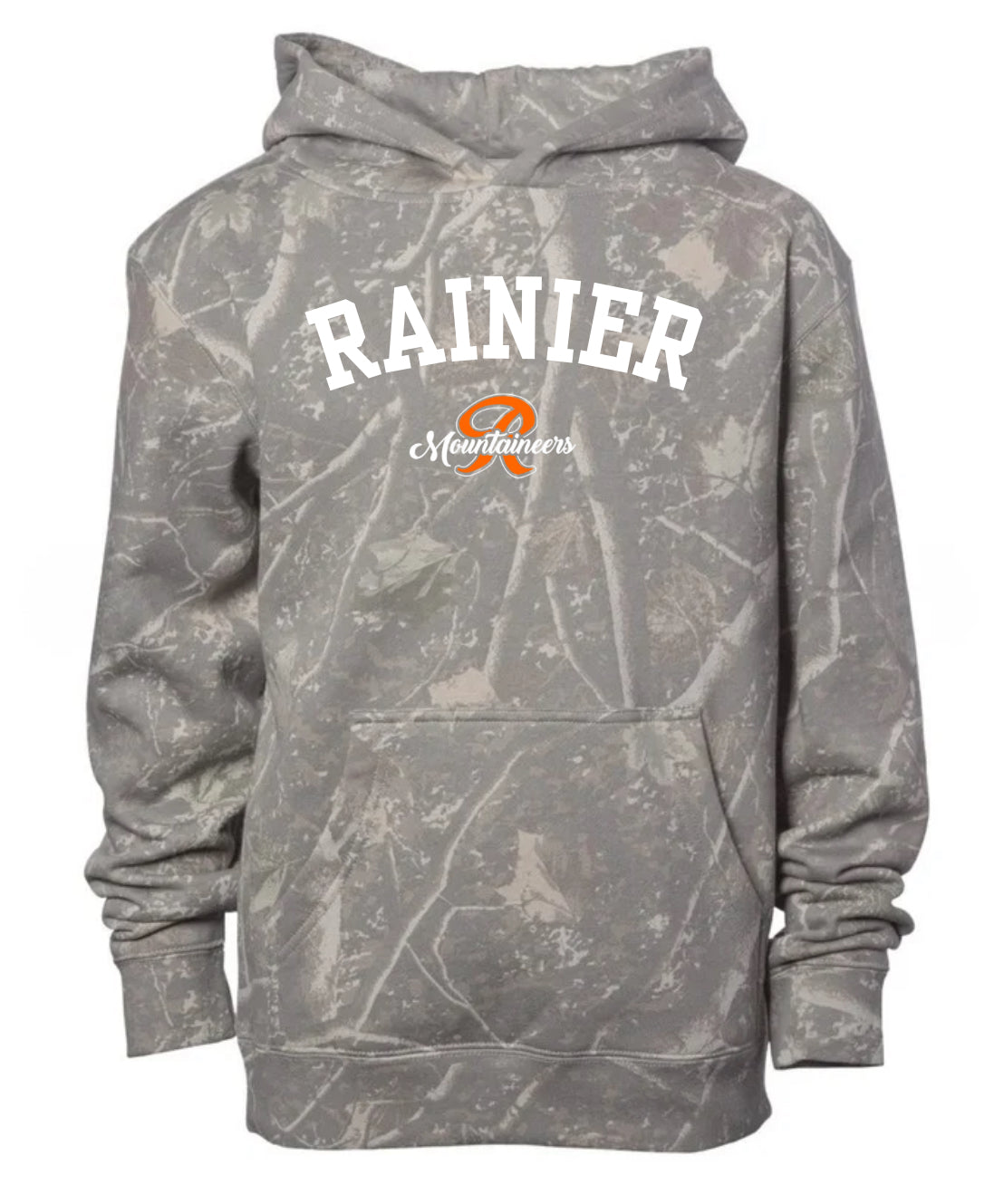 Rainier deadwood camo hoodie (youth & adult-no drawstrings)