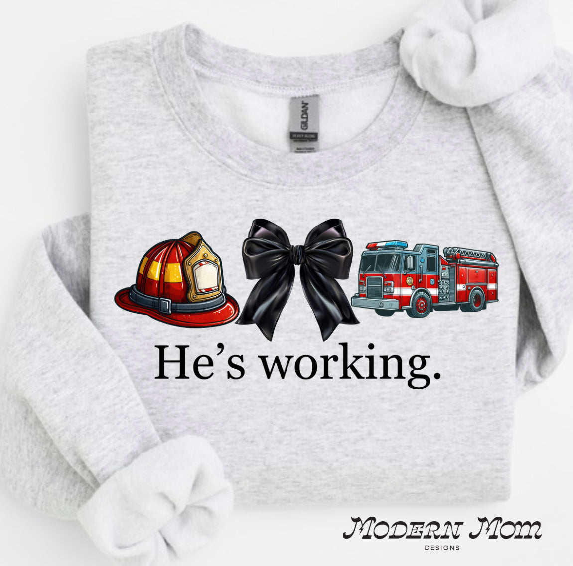 He’s working. Firefighter