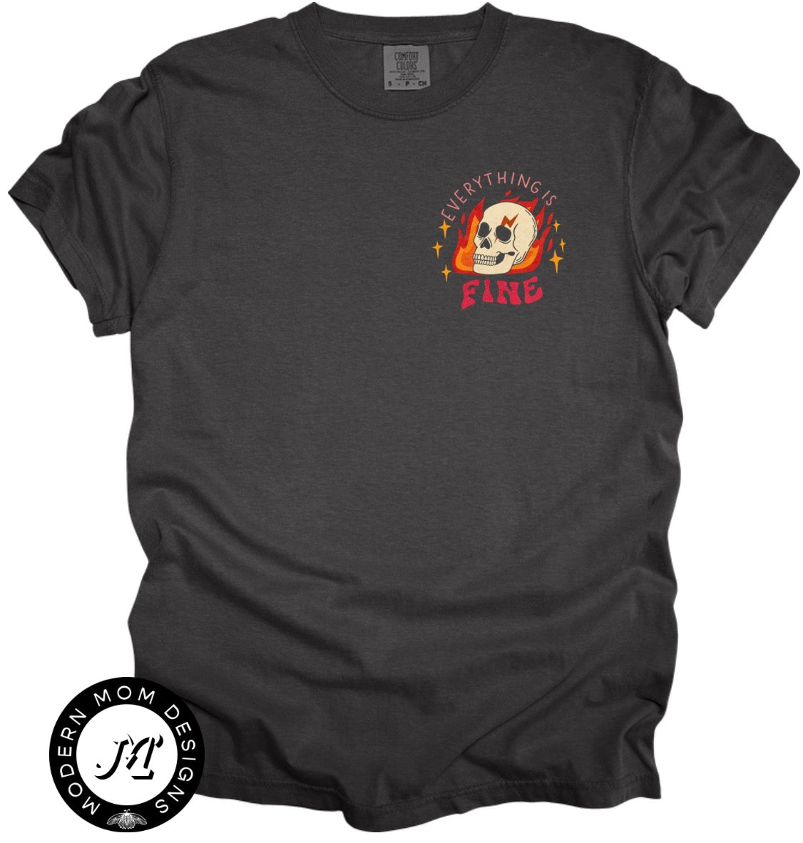 Everything is fine flaming skull