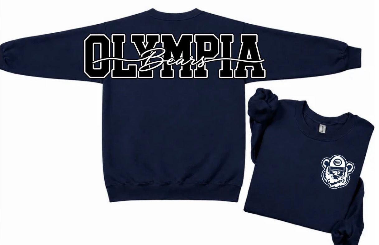Olympia Bears crewneck with big back print