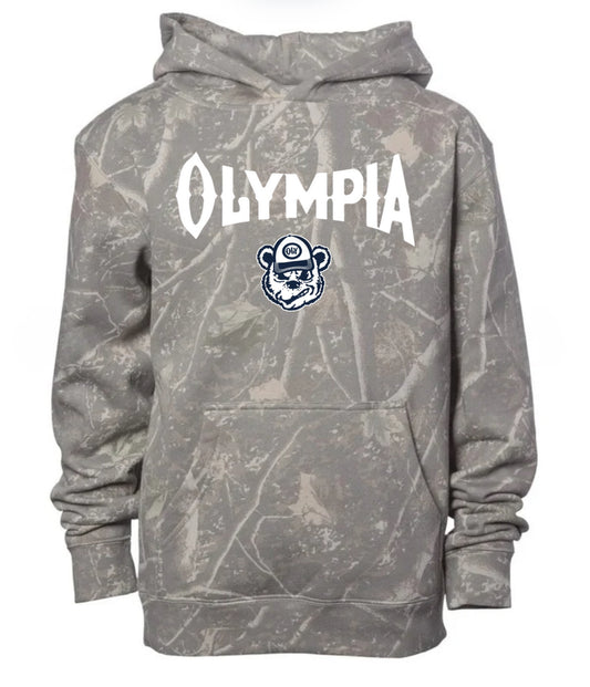 Olympia bears deadwood camo hoodie (youth & adult-no drawstrings)
