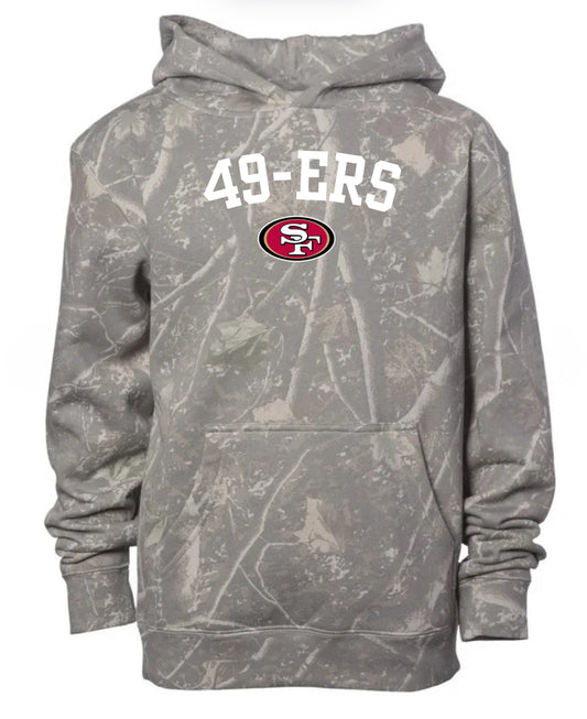 49-ers deadwood camo hoodie (youth & adult-no drawstrings)