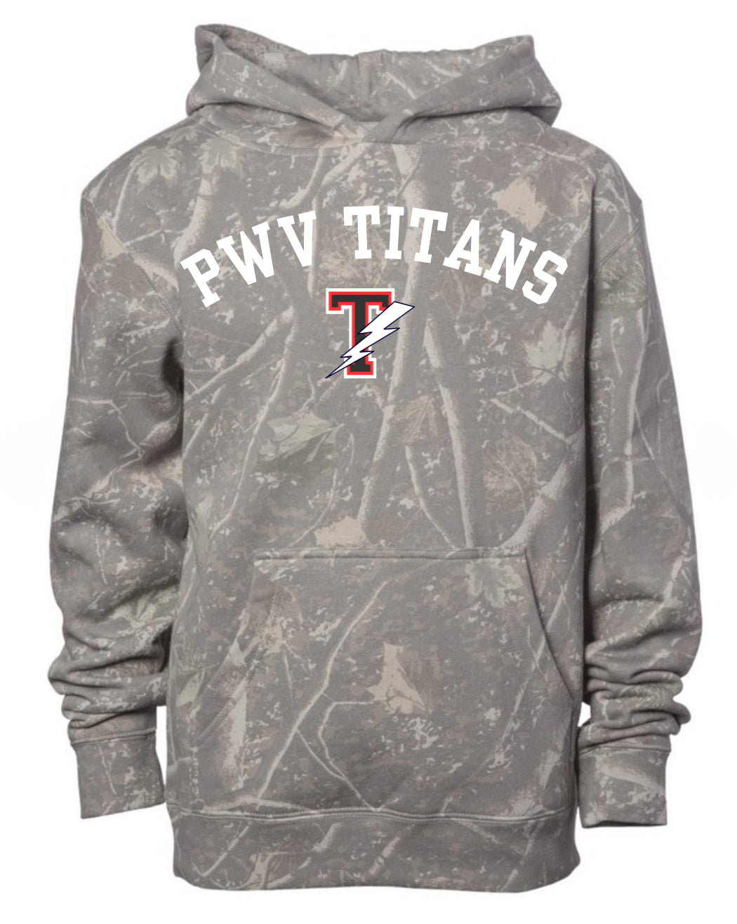 PWV TITANS deadwood camo hoodie (youth & adult-no drawstrings)