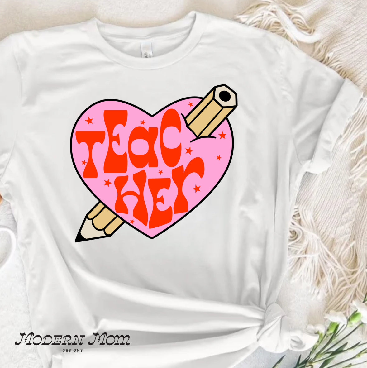 Teacher-heart (tee, crewneck or hoodie )
