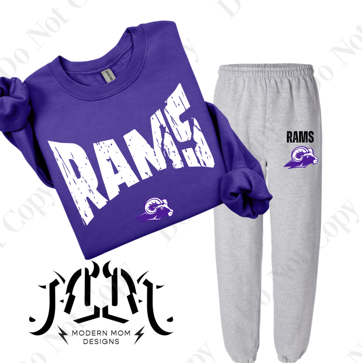 NT RAMS mascot lounge set (pieces sold separately) YOUTH & ADULT