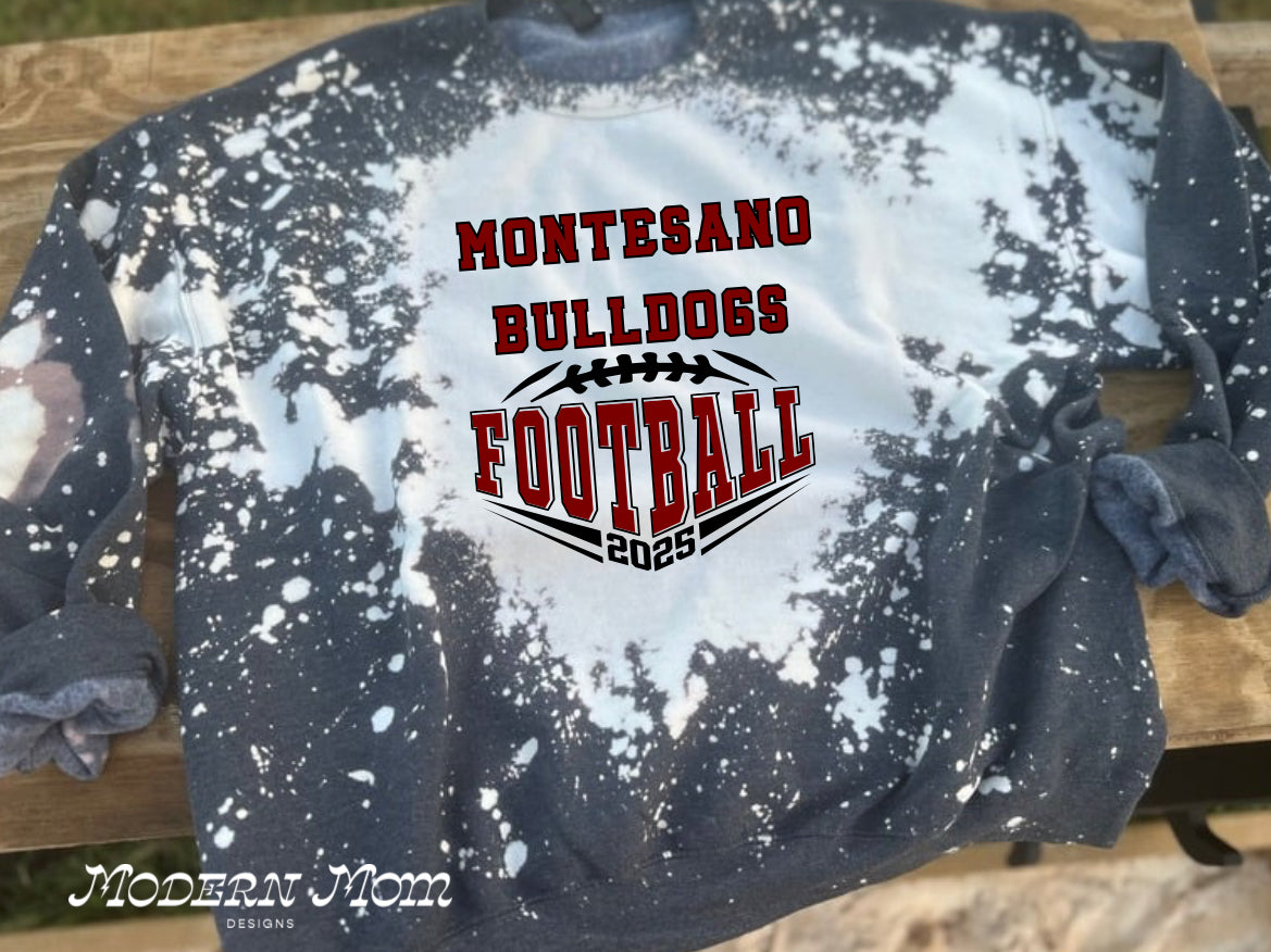 CUSTOM HIGHSCHOOL FOOTBALL bleached out crewneck