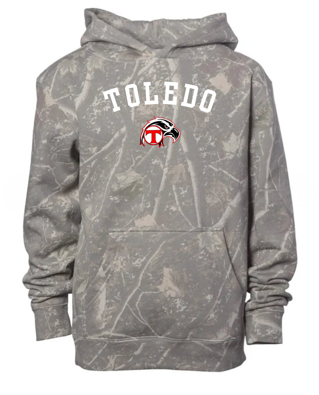 Toledo Riverhawk deadwood camo hoodie (youth & adult-no drawstrings)