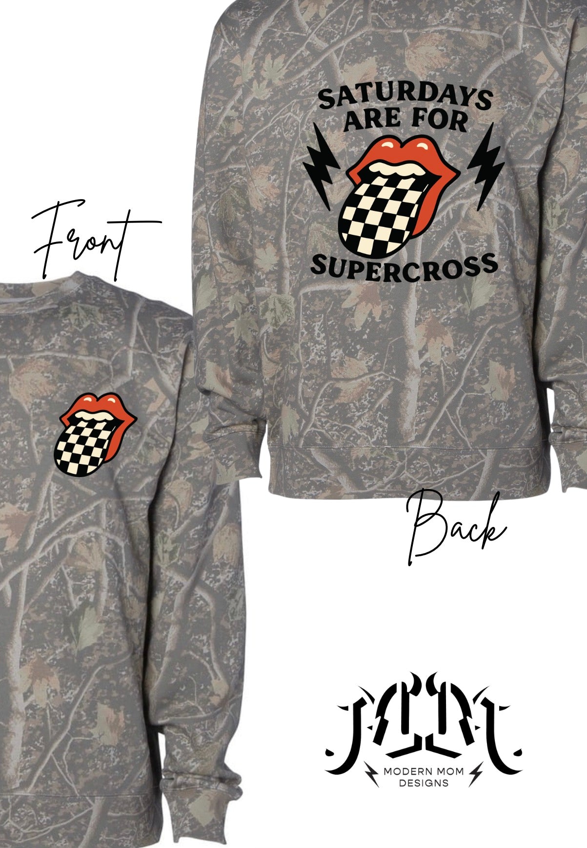 Saturdays are for racing deadwood camo crewneck