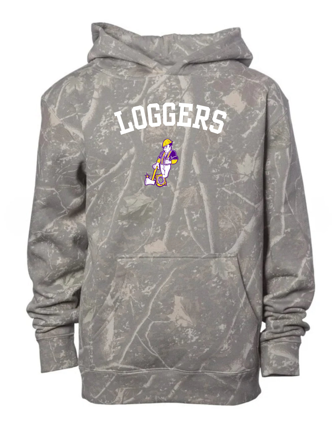 Loggers deadwood camo hoodie (youth & adult-no drawstrings)