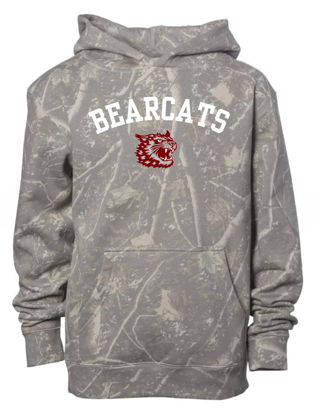 Bearcats deadwood camo hoodie (youth & adult-no drawstrings)