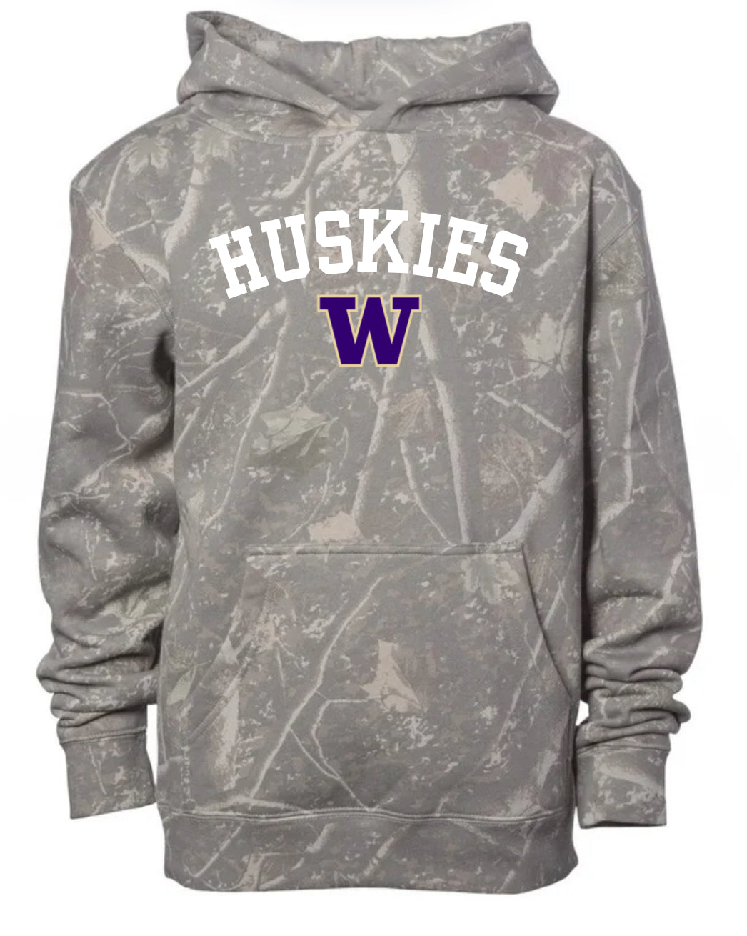 Huskies deadwood camo hoodie (youth & adult-no drawstrings)