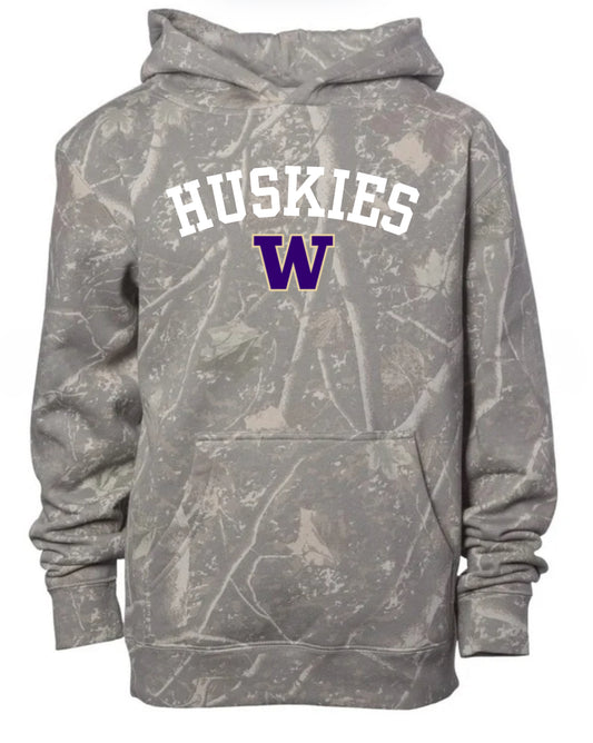 Huskies deadwood camo hoodie (youth & adult-no drawstrings)