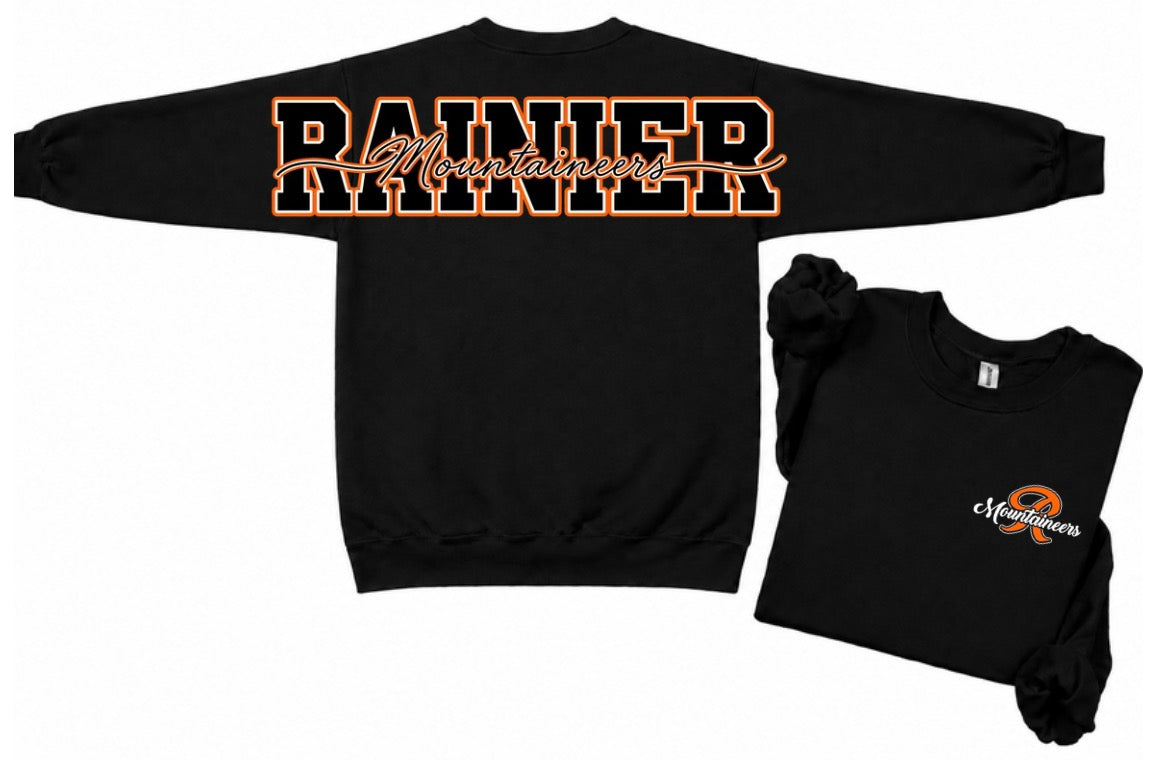 Rainier mountaineers crewneck with big back print