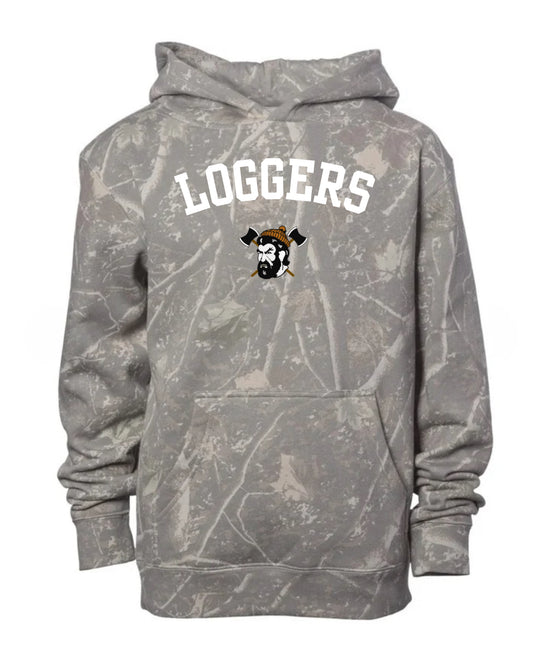 Wishkah valley loggers deadwood camo hoodie (youth & adult-no drawstrings)