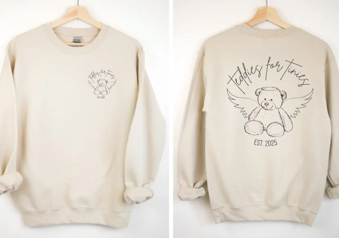 Teddies for tinies custom crewneck-double sided (please see color options)