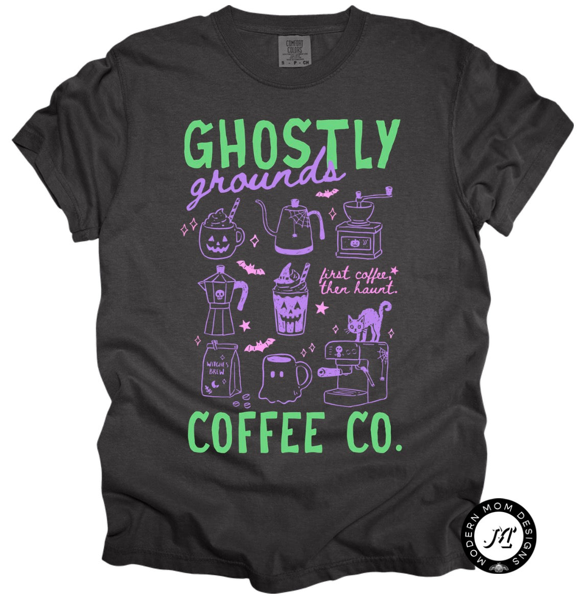 Ghostly ground coffee co. (tee shirt, crewneck or hoodie)